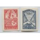 ARGENTINA 1935 GJ 733/4 SERIE COMPLETA ENSAYOS PRUEBAS EN PAPEL SATINADO EN COLOR ADOPTADO